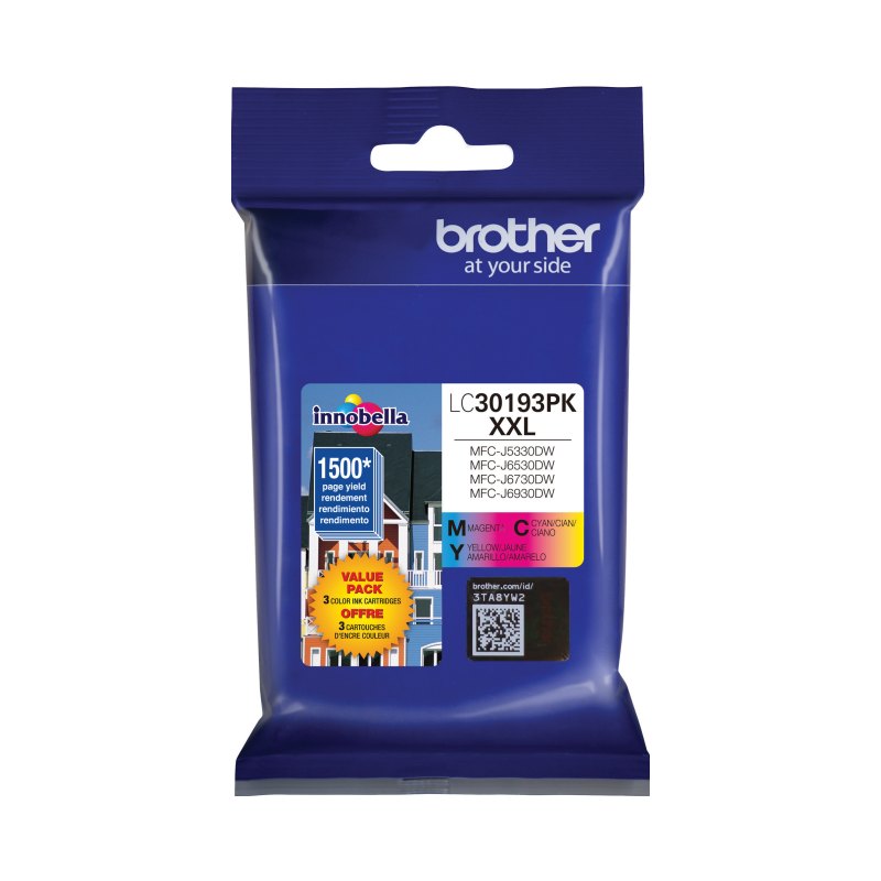 Brother LC30193PKS ink cartridge 3 pc(s) Original Extra (Super) High Yield Cyan, Magenta, Yellow