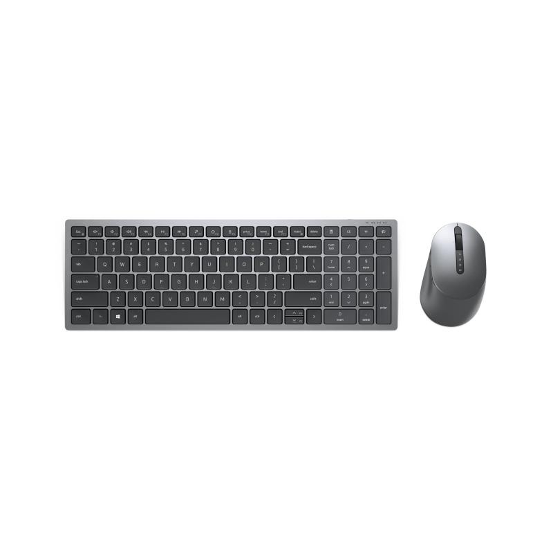 DELL KM7120W clavier Souris incluse Bureau RF sans fil + Bluetooth Anglais Gris, Titane