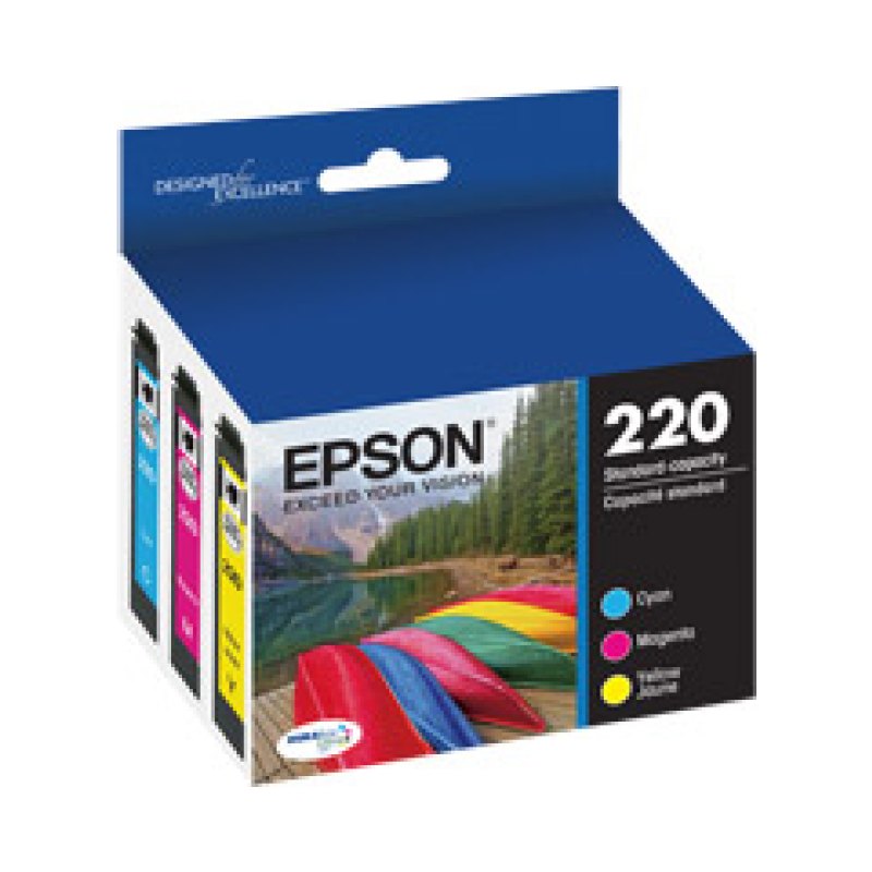 Epson T220520 cartouche d'encre 3 pièce(s) Original Cyan, Magenta, Jaune