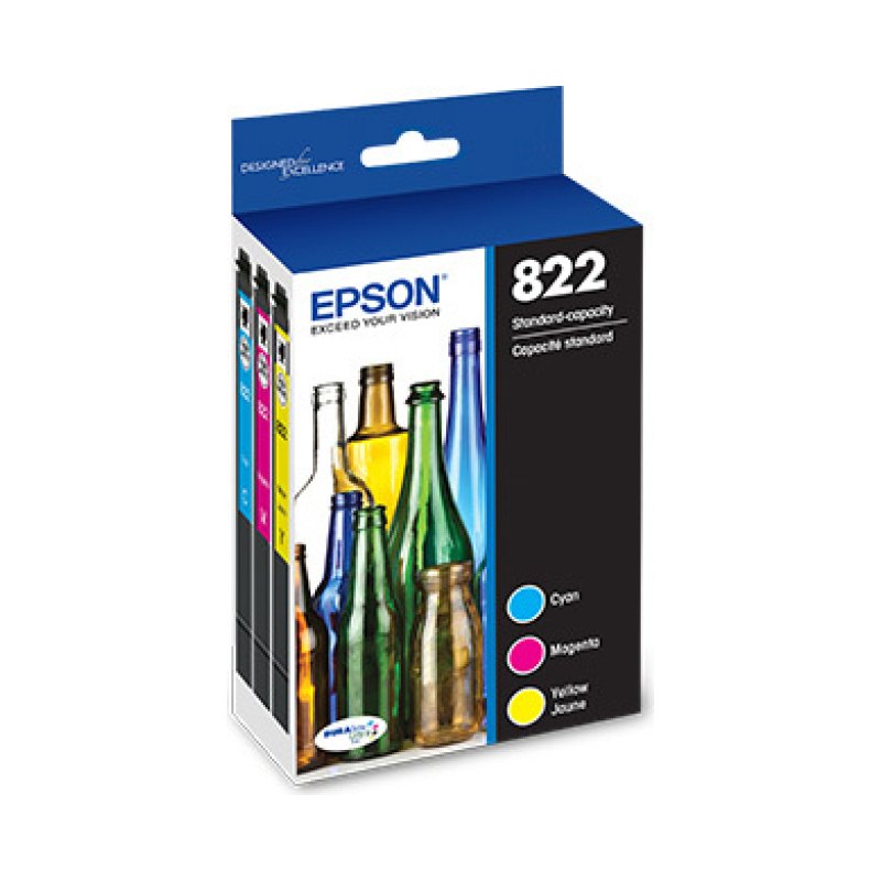 Epson 822 cartouche d'encre 3 pièce(s) Original Rendement standard Cyan, Magenta, Jaune