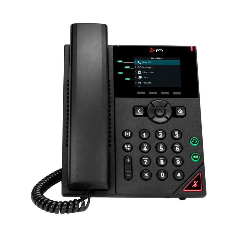 HP Poly VVX 250 4-Line IP Phone and PoE-enabled