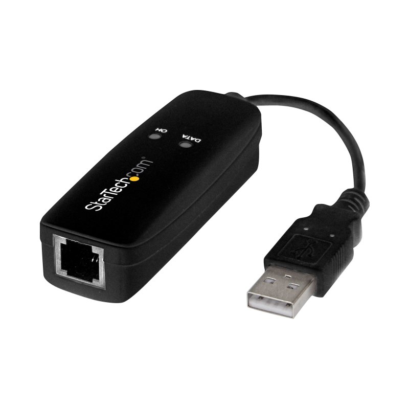 StarTech.com Modem Fax USB 2.0 - Modem Externe Matériel 56K Dial Up V.92 /Dongle/Adaptateur - Modem Fax pour PC Portable - Prise Téléphonique USB - Modem Données USB - Fax Réseau/CMR/POS