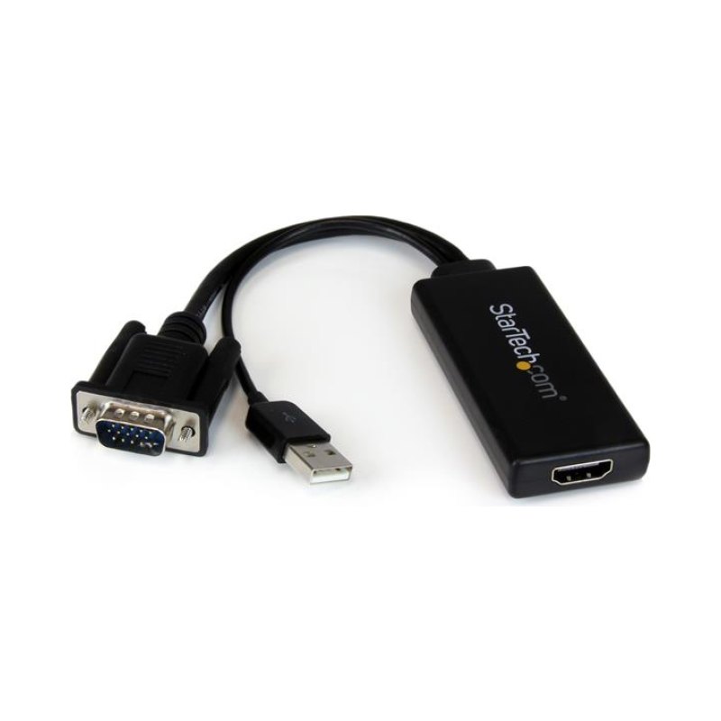 StarTech.com Adaptateur VGA vers HDMI avec audio et alimentation par USB – Convertisseur VGA vers HDMI portable – 1080p