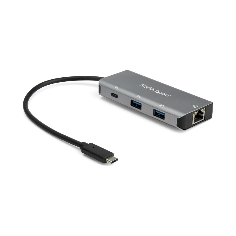 StarTech.com Hub USB-C 3 Ports USB et 1 Port Gigabit Ethernet RJ45 - 2 Ports USB-A, 1 Port USB-C - HUB Adaptateur SuperSpeed Type C USB 3.2 Gen 2 (10Gbps) - Alimenté par bus USB - Aluminium - Compatible avec TB3