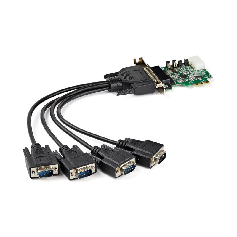 StarTech.com Carte Adaptateur Série RS232 PCI Express à 4 Ports - Carte Contrôleur Hôte Série PCIe RS232 - Carte PCIe vers Série DB9 - 16950 UART - Carte d'Extension Low Profile - Windows et Linux