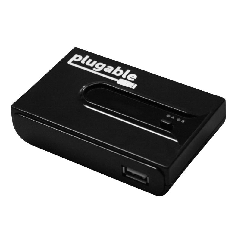 Plugable Technologies USB2-SWITCH2 hub & concentrateur 480 Mbit/s Noir