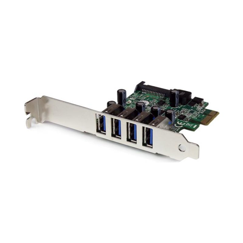 StarTech.com Carte contrôleur PCI Express à 4 ports USB 3.0 (5Gbps) SuperSpeed - Adaptateur PCIe avec UASP et alimentation SATA