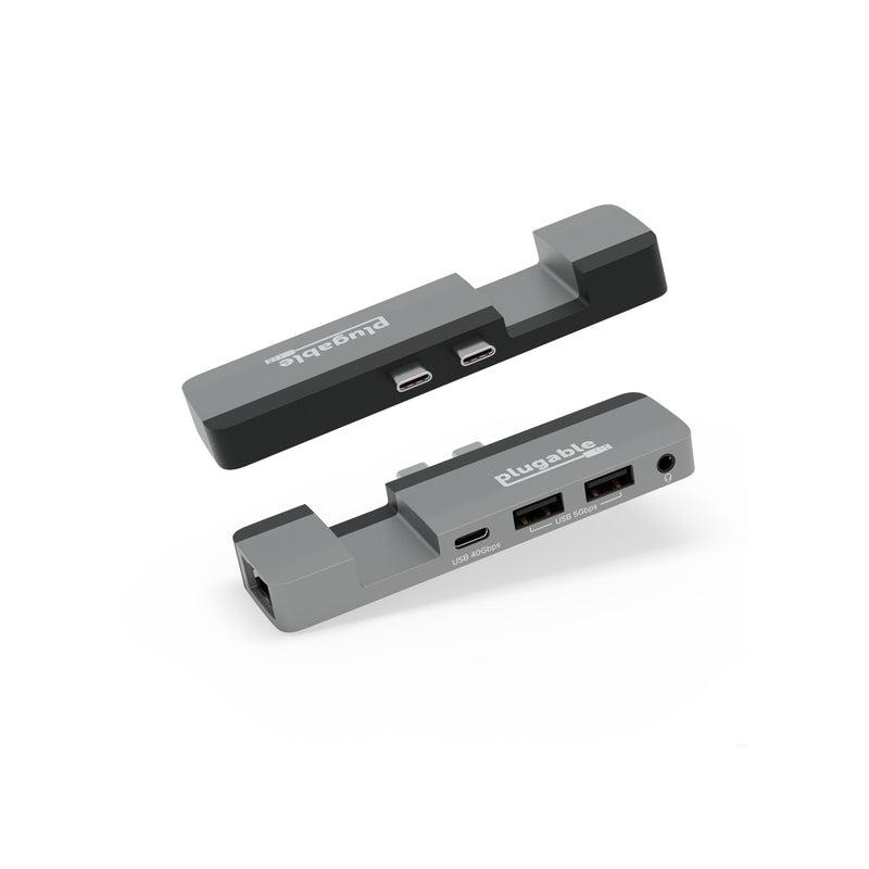 Plugable Technologies AMS-5IN1E station d'accueil Avec fil USB4 Argent