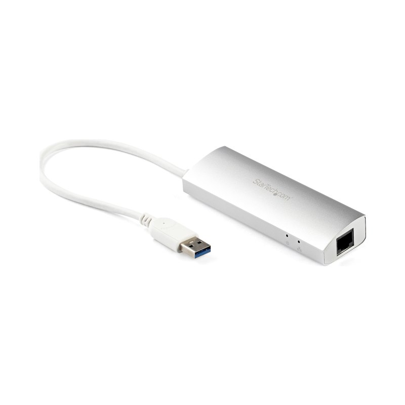 StarTech.com Hub USB à 3 Ports avec Ethernet, USB-A, Gigabit Ethernet/GbE, USB 5Gbps, Design Robuste, Alimentation par Bus, Hub USB 3.0 Portable pour Ordinateur Portable