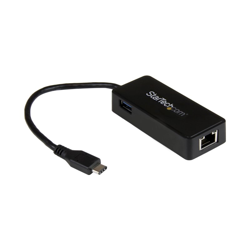 StarTech.com USB-C to Gigabit Network Adapter with Extra USB 3.0 Port - Black