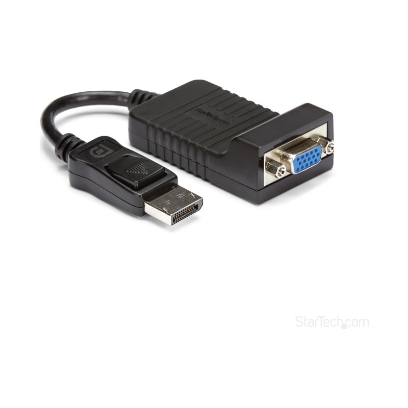 StarTech.com DisplayPort to VGA Adapter - Active DP to VGA Converter - 1080p Video - Durable - DP/DP++ Source to VGA Monitor Cable Adapter Dongle - DP 1.2 to VGA - Latching DP Connector
