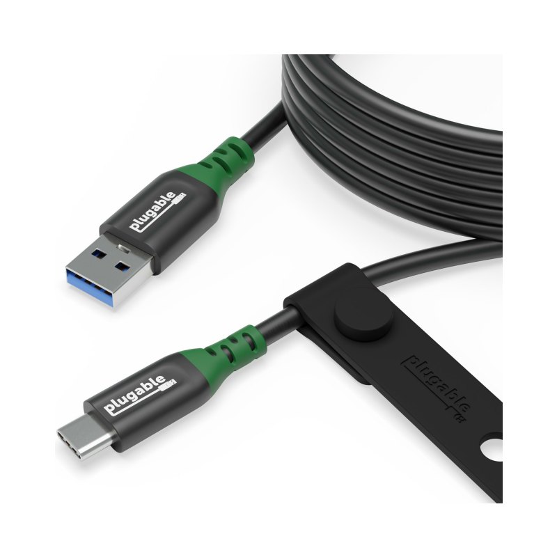 Plugable Technologies USB C to USB A Cable, USB 3.2 Gen 2 USB Cables, 3A (15W) Charging USB C Data Cable 5Gbps for iPhone 15, iPad, Samsung Galaxy, Tablets, Laptops, 6 Feet with Cable Management Strap (USBC-A2M)