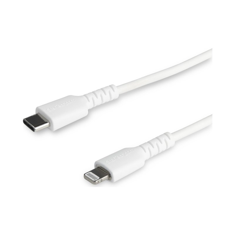 StarTech.com Câble USB-C vers Lightning Blanc Robuste 1m - Câble de Charge/Synchronistation USB Type C vers Lightning Fibre Aramide - iPad/iPhone 12 Certifié Apple MFi
