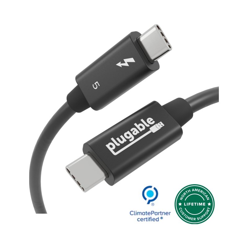 Plugable Technologies Thunderbolt 5 Cable 80Gbps (3.3ft/1m)