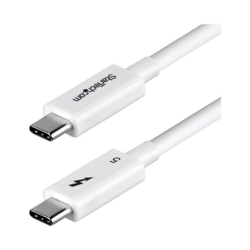 StarTech.com Câble Thunderbolt 5 de 1m, 80 Gbps/Jusqu'à 120 Gbps, PD 240W, 8K 60Hz, Câble Thunderbolt Certifié, Compatible avec Thunderbolt 4/USB4/USB-C - Blanc
