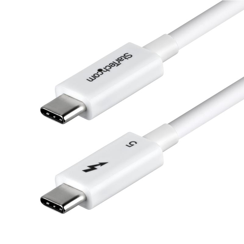 StarTech.com Câble Thunderbolt 5 de 80cm, 80 Gbps/Jusqu'à 120 Gbps, PD 240W, 8K 60Hz, Câble Thunderbolt Certifié, Compatible avec Thunderbolt 4/USB4/USB-C - Blanc