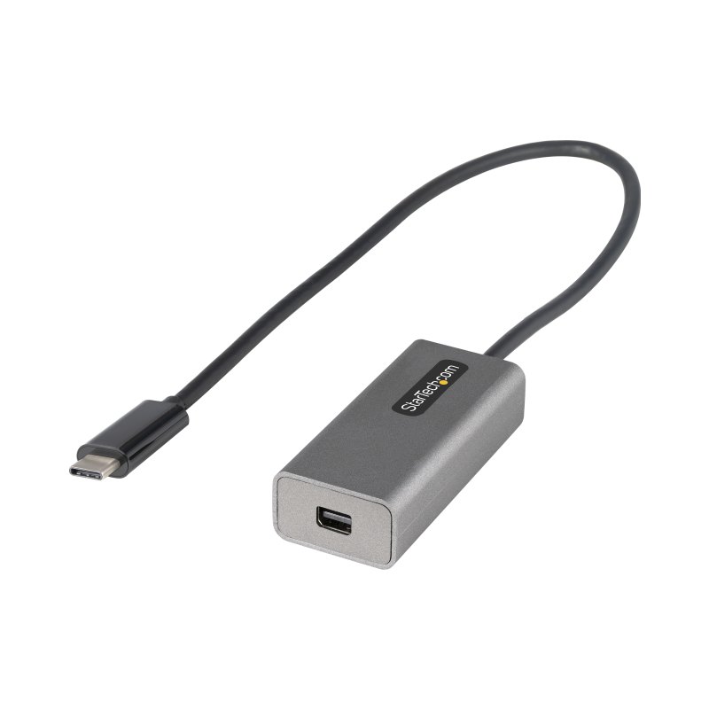 StarTech.com Adaptateur USB C vers Mini DisplayPort - Dongle Adaptateur USB-C vers mDP 4K 60Hz - Moniteur USB Type-C vers Mini DP - Convertisseur Vidéo - Fonctionne avec TB3 - Câble Attaché long de 12" - Version améliorée de CDP2MDP