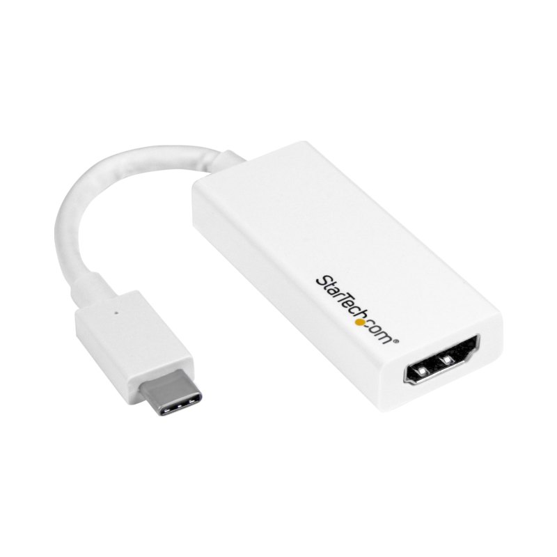 StarTech.com Adaptateur vidéo USB-C vers HDMI - M/F - Ultra HD 4K - Blanc