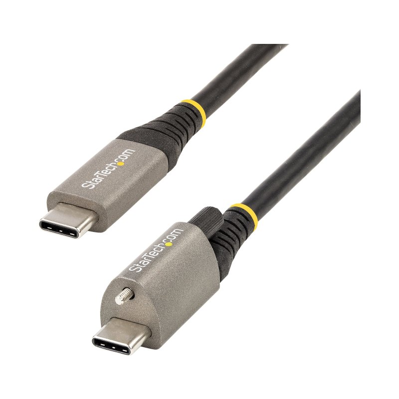 StarTech.com Câble USB-C de 1m, Verrouillage de la Vis Supérieure, USB 10Gbps, 100W (5A) Power Delivery, 8K 60Hz/4K 144Hz DP Alt Mode, Certifié USB-IF - Compatible Thunderbolt