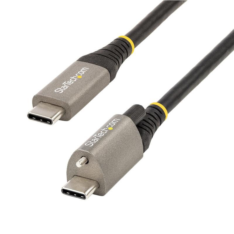 StarTech.com Câble USB-C de 1m, Verrouillage de la Vis Supérieure, USB 10Gbps, 100W (5A) Power Delivery, 8K 60Hz/4K 144Hz DP Alt Mode, Certifié USB-IF - Compatible Thunderbolt