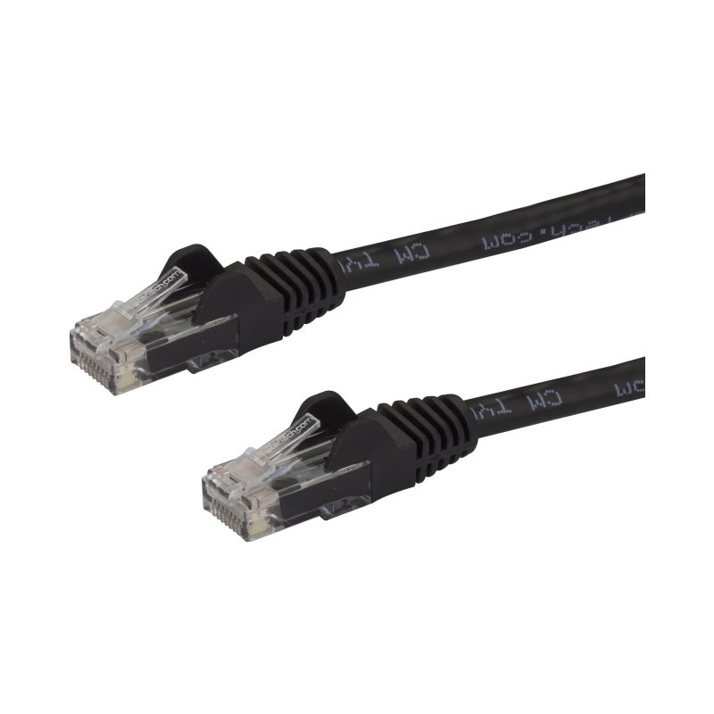 StarTech.com 8ft CAT6 Ethernet Cable - Black CAT 6 Gigabit Ethernet Wire -250MHz 100W PoE RJ45 UTP Network/Patch Cord Snagless w/Strain Relief Individually Tested