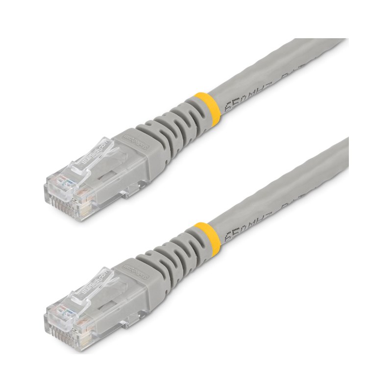 StarTech.com 25ft CAT6 Ethernet Cable - Gray CAT 6 Gigabit Ethernet Wire -250MHz 100W PoE RJ45 UTP Molded Network/Patch Cord w/Strain Relief/ Individually Tested