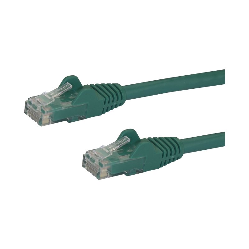 StarTech.com 12ft CAT6 Ethernet Cable - Green CAT 6 Gigabit Ethernet Wire -250MHz 100W PoE RJ45 UTP Network/Patch Cord Snagless w/Strain Relief Individually Tested