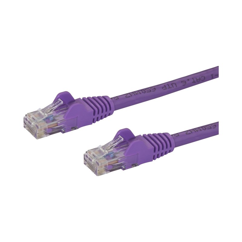 StarTech.com 20ft CAT6 Ethernet Cable - Purple CAT 6 Gigabit Ethernet Wire -250MHz 100W PoE RJ45 UTP Network/Patch Cord Snagless w/Strain Relief Individually Tested