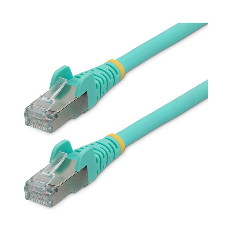 StarTech.com 35ft CAT6a Ethernet Cable - Aqua - Low Smoke Zero Halogen (LSZH) - 10GbE 500MHz 100W PoE++ Snagless RJ-45 w/Strain Reliefs S/FTP Network Patch Cord