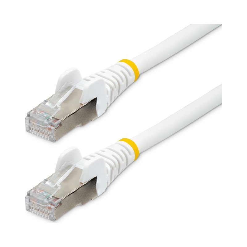 StarTech.com 35ft CAT6a Ethernet Cable - White - Low Smoke Zero Halogen (LSZH) - 10GbE 500MHz 100W PoE++ Snagless RJ-45 w/Strain Reliefs S/FTP Network Patch Cord