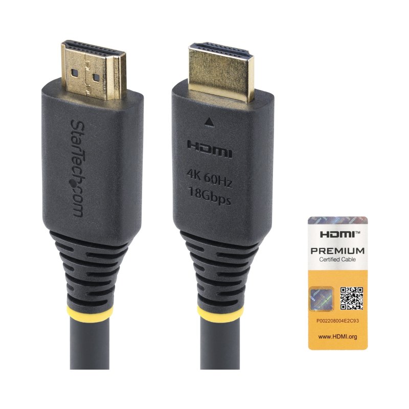 StarTech.com 20ft (6m) Premium Certified High Speed HDMI Cable, 4K 60Hz/1440p 144Hz, HDR10/HDCP 2.2/ARC, 18Gbps, UHD HDMI 2.0 Cord for TV/Monitor/Display, TPE Jacket