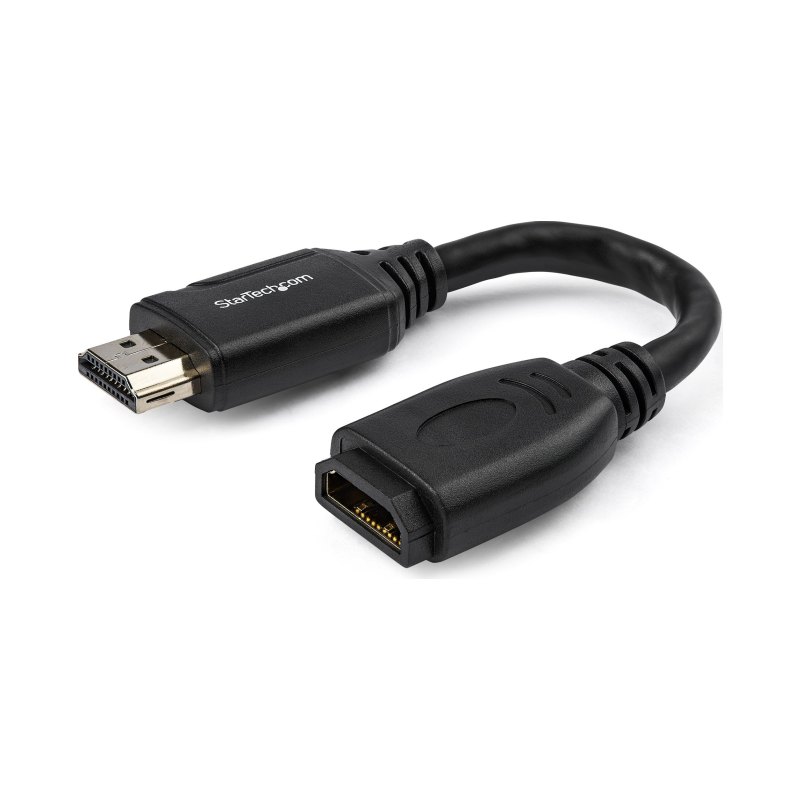 StarTech.com Câble Rallonge HDMI 15cm - Cordon d'extension HDMI 2.0 High Speed 4K 60 Hz avec Ethernet - Câble Extension Court HDMI - Adaptateur Mâle vers femelle