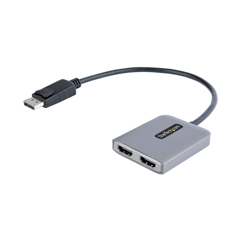 StarTech.com Hub DisplayPort HDMI Double - Dual HDMI 4K 60Hz - Hub DP vers HDMI MST - Convertisseur DisplayPort Mâle vers HDMI Femelle - Convertisseur DP vers 2x HDMI avec Câble de 30cm - DisplayPort splitter Hub