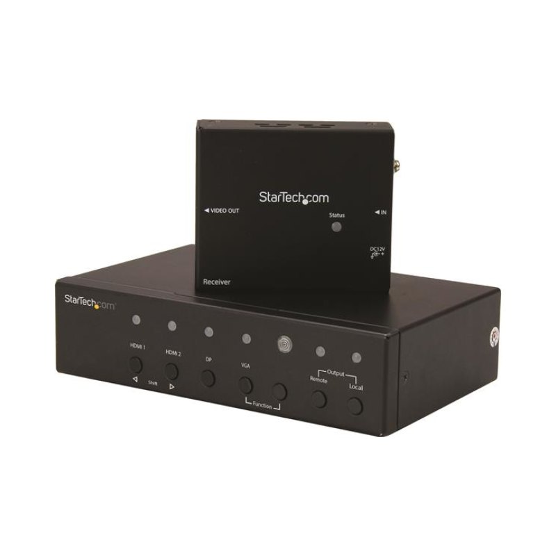 StarTech.com Extendeur vidéo HDBaseT multi-entrées avec switch intégré - HDMI, VGA, DisplayPort via Cat5e ou Cat 6 - 4K