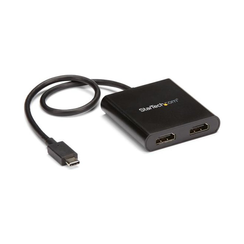 StarTech.com Adaptateur USB-C vers Double HDMI, Hub USB Type-C Multi-Moniteur MST, Double Extender / Splitter d'Affichage HDMI 4K 30Hz pour Ordinateur Portable, HDR, Câble Intégré Extra-Long - Windows Uniquement