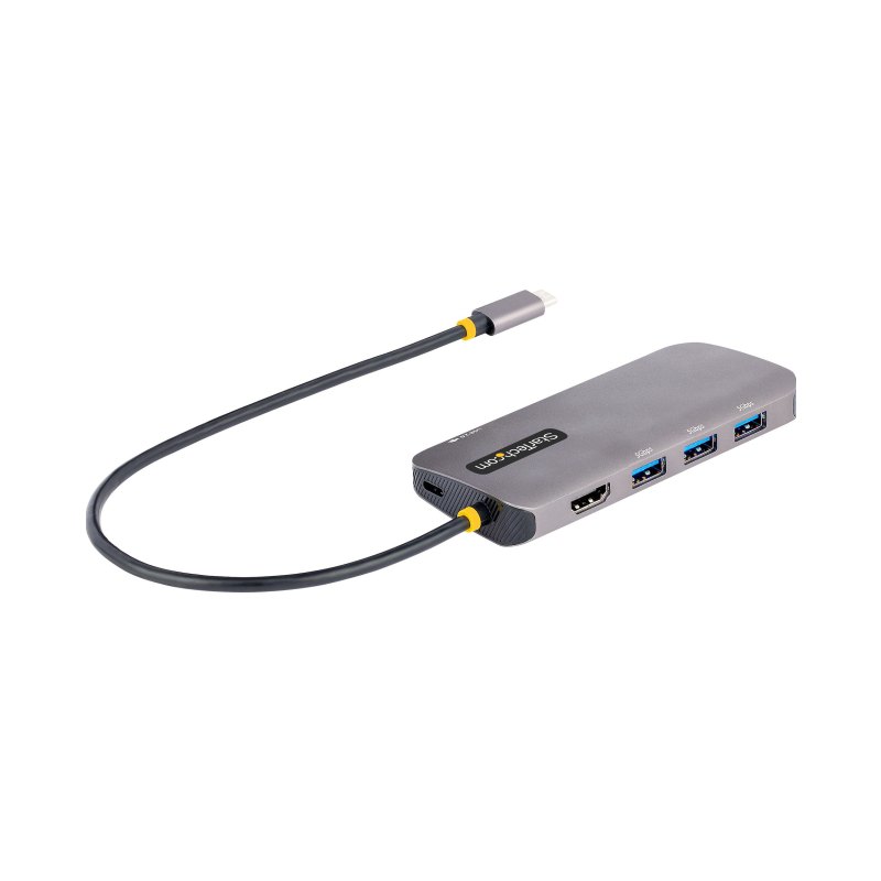 StarTech.com Adaptateur Multiport USB C - Adaptateur USB C vers HDMI 4K 60Hz - Hub USB A 3.2, 5Gbps à 3 ports - 100W Power Delivery Pass-through - Dock USB C avec Câble de 30cm - Station d'accueil PC Portable