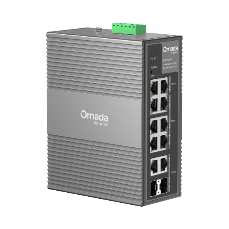 TP-Link Omada 10-Port Gigabit Industrial Easy Managed Switch with 6-Port PoE+ and 2-Port PoE++