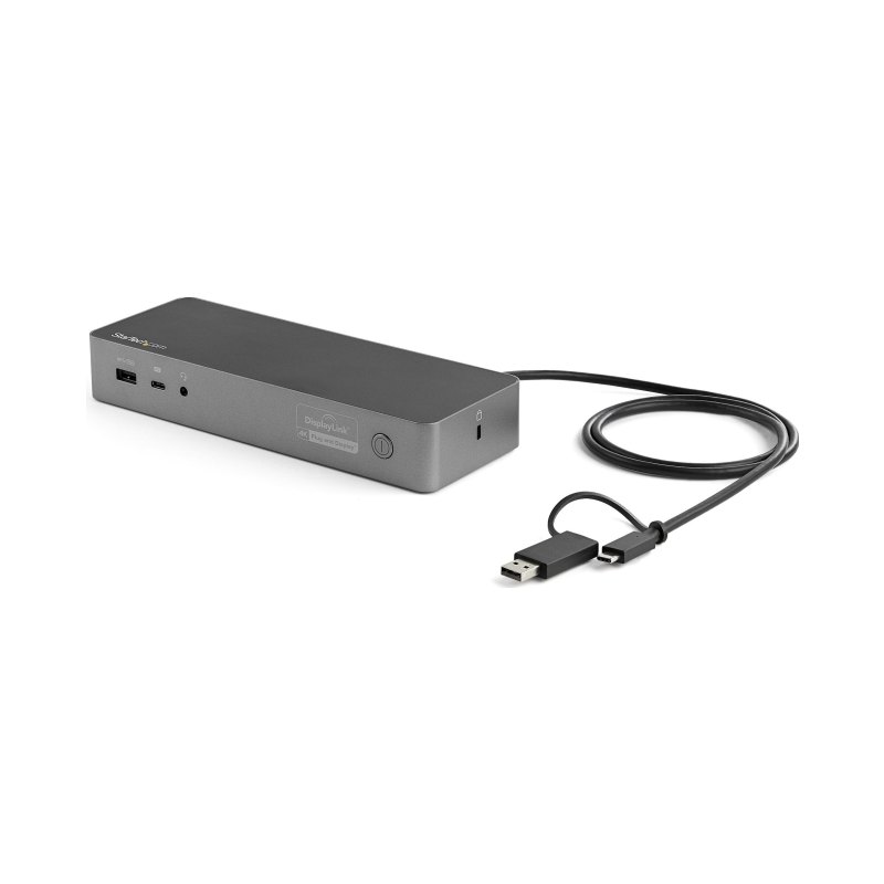 StarTech.com Universal Laptop Docking Station, Hybrid USB-C & USB-A Dock, Dual 4K DP & HDMI, 100W PD, Mac / Windows / Chrome OS, 4x USB 5Gbps Hub, GbE