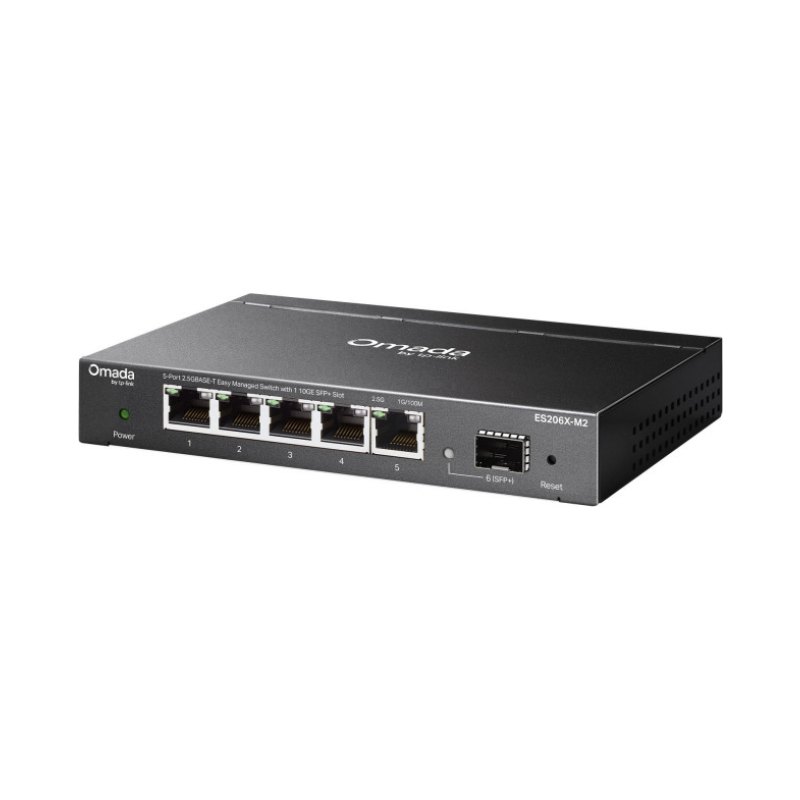 TP-Link Omada ES206X-M2 network switch Managed L2 2.5G Ethernet (100/1000/2500) Desktop/Wall-Mounting Black