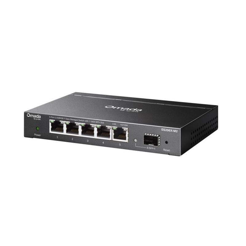 TP-Link Omada ES206X-M2 commutateur réseau Géré L2 2.5G Ethernet (100/1000/2500) Montage sur le bureau ou sur le mur Noir
