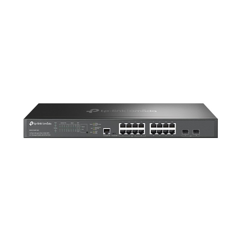 TP-Link Omada 16-Port 2.5G and 2-Port 10GE SFP+ L2+ Managed Switch with 8-Port PoE+