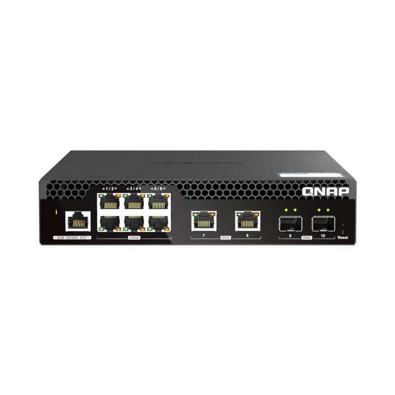 QNAP QSW-M2106R-2S2T network switch Managed L2 10G Ethernet (100/1000/10000) 1U Black