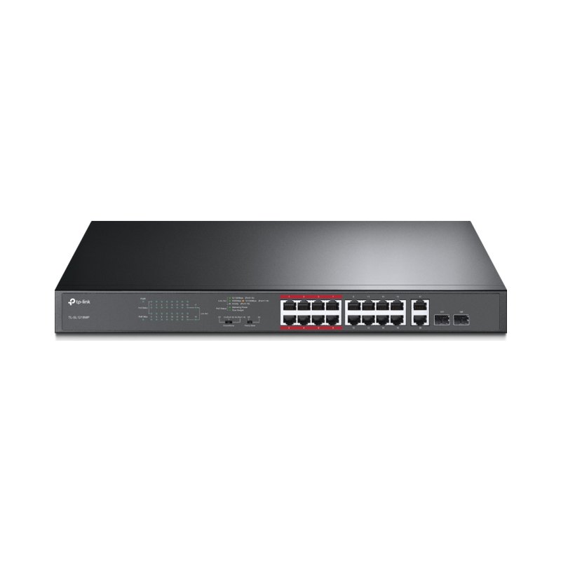 TP-Link 16-Port 10/100Mbps + 2-Port Gigabit Unmanaged PoE Switch