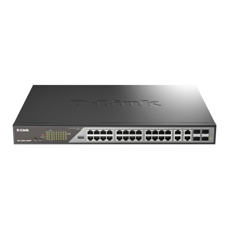 D-Link DSS-200G-28MP commutateur réseau Géré L2 Gigabit Ethernet (10/100/1000) Connexion Ethernet, supportant l'alimentation via ce port (PoE) 1U Gris