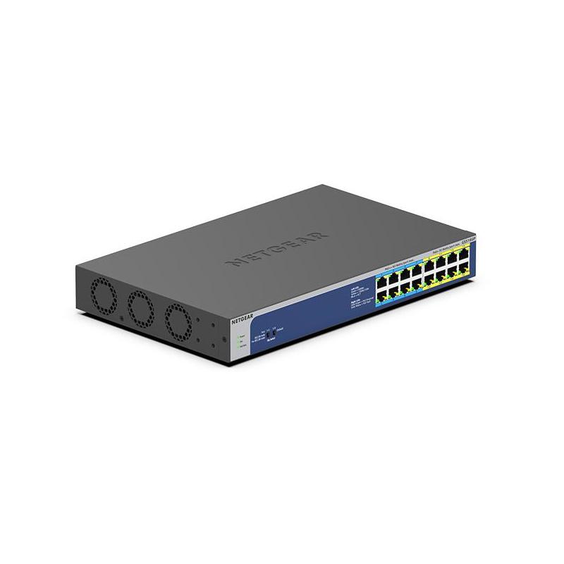 NETGEAR GS516UP Non-géré Gigabit Ethernet (10/100/1000) Connexion Ethernet, supportant l'alimentation via ce port (PoE) Gris