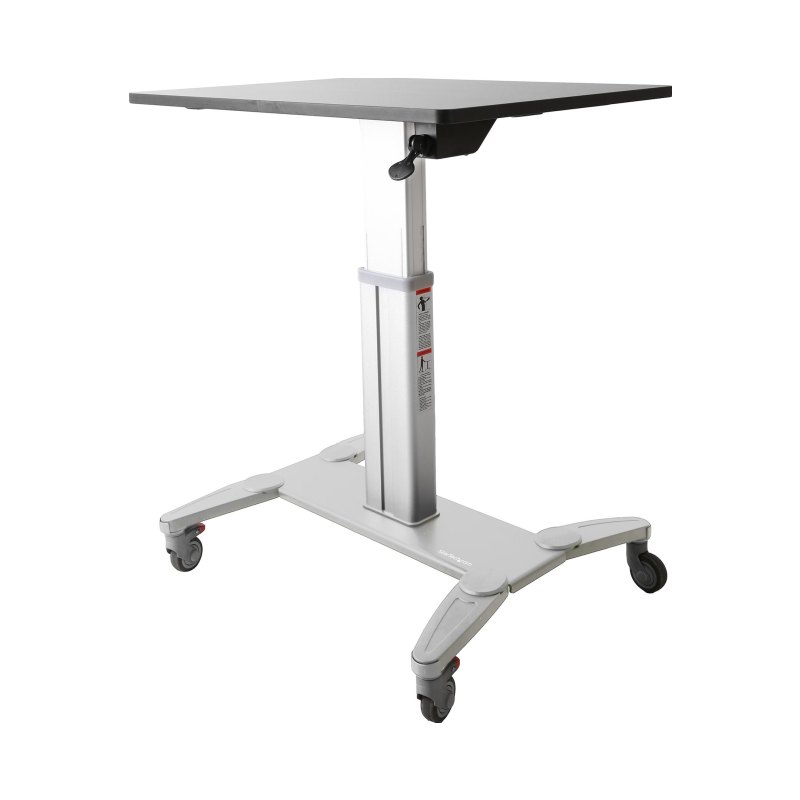 StarTech.com Bureau Mobile Assis-Debout - Poste de Travail Ergonomique à Roulettes - Table Ordinateur Réglable en Hauteur One-Touch - Chariot Informatique pour PC Portable/Ordinateur