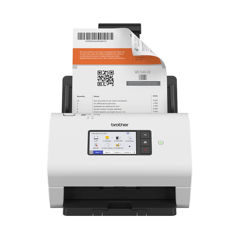 Brother ADS-4900W scanner ADF + Sheet-fed scanner 600 x 600 DPI A4 Black, White