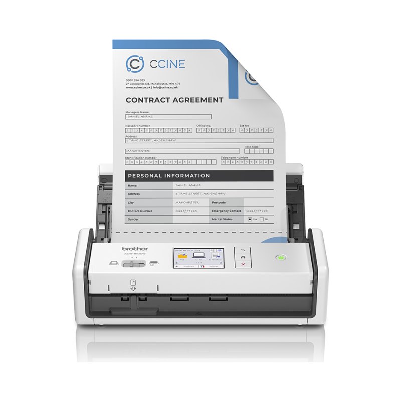 Brother ADS-1800W scanner ADF scanner 600 x 600 DPI A4 White