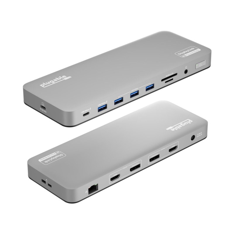 Plugable Technologies UD-6950PDH laptop dock/port replicator Wired USB 3.2 Gen 1 (3.1 Gen 1) Type-C Silver