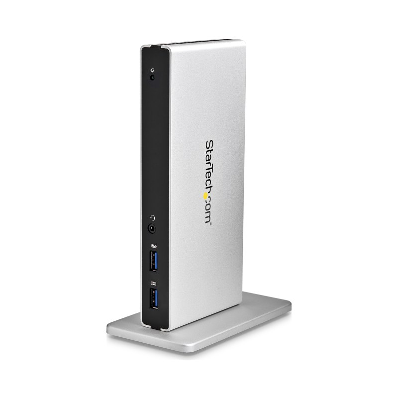 StarTech.com Station d'Accueil USB 3.0 pour Deux Écrans avec Adaptateurs DVI vers VGA et HDMI, 5x USB 3.0 et Audio - Station d'Accueil DVI Verticale pour Mac et Windows